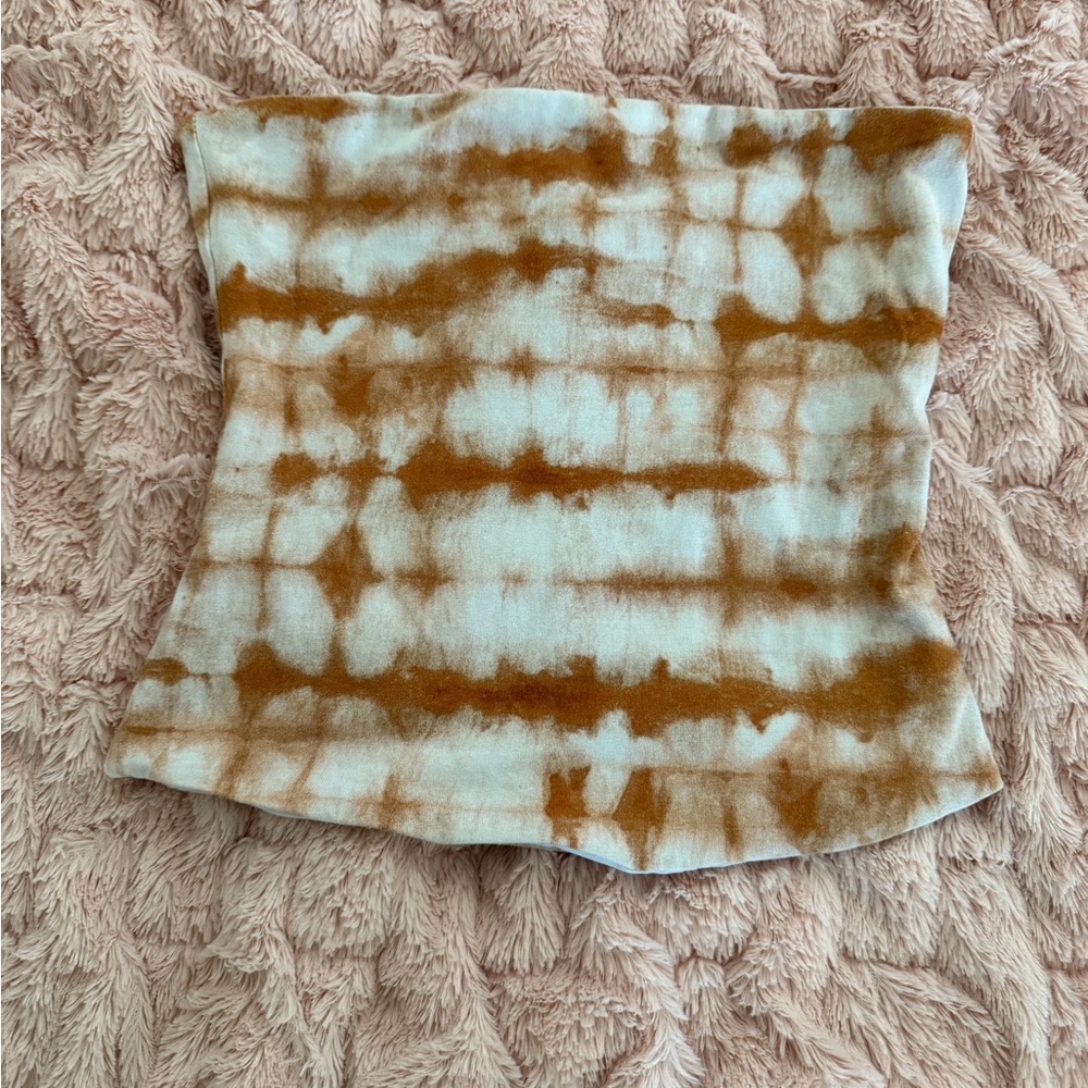 Tiger Mist Burnt Orange Tie-Dye top. Size XS